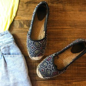 Navy Print Espadrilles